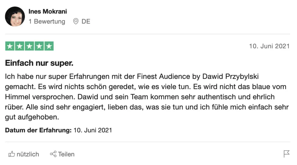 Finest Audience by Dawid Przybylski Finest Audience - Mehr Gewinn durch ansprechende Online-Werbung auf Facebook, Instagram, YouTube und Google!