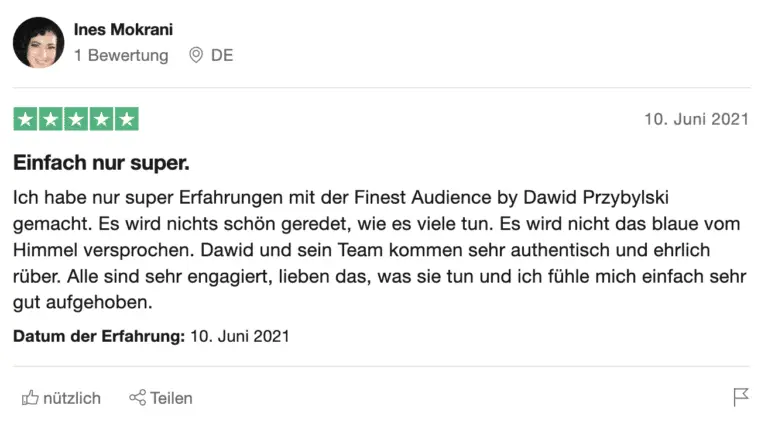 Finest Audience by Dawid Przybylski Finest Audience - Mehr Gewinn durch ansprechende Online-Werbung auf Facebook, Instagram, YouTube und Google!