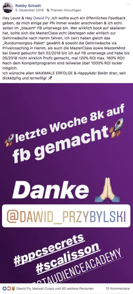 Finest Audience by Dawid Przybylski Finest Audience - Mehr Gewinn durch ansprechende Online-Werbung auf Facebook, Instagram, YouTube und Google!